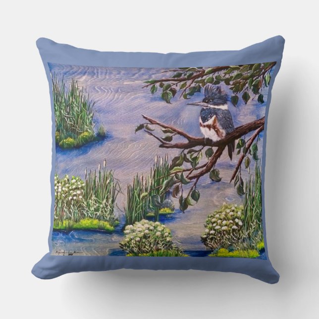 Le Coussin de la peinture Kingfisher (Recto)