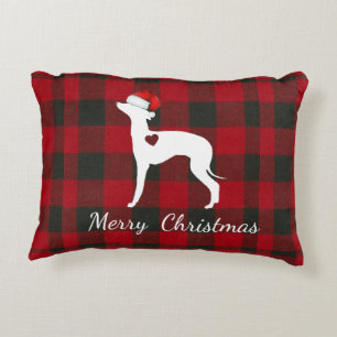 Le Coussin de Noël italien Greyhound Buffalo Chec
