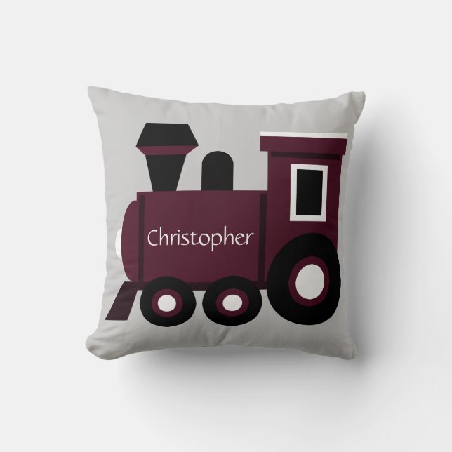 Le coussin du garçon mignon, train marron avec le (Recto)