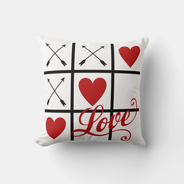 Le coussin rouge et blanc de Saint-Valentin avec (Recto)