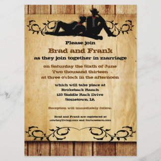 Le cowboy toilette les invitations gaies faites