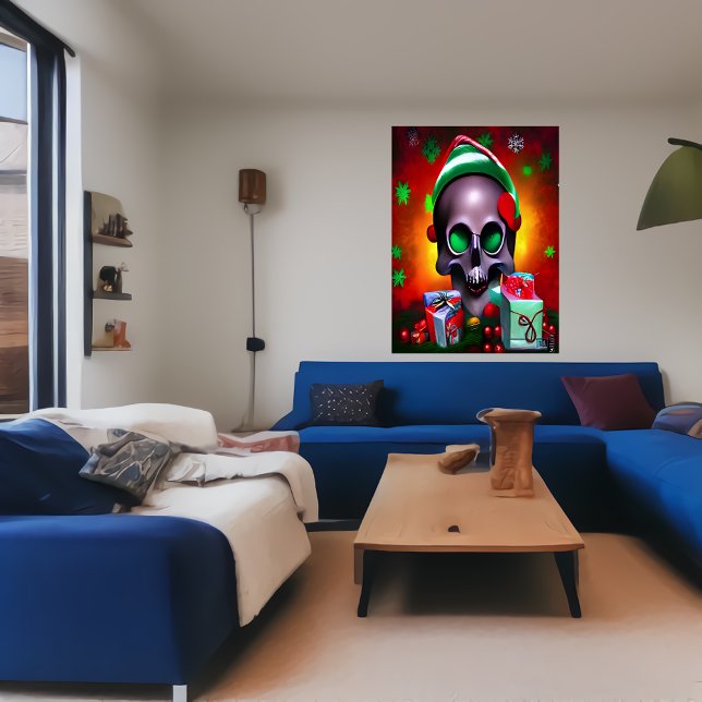 Le crâne de Noël | AI Art Poster (Créateur téléchargé)