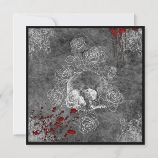 Le crâne de sang et Rose Horror Goth Mariage