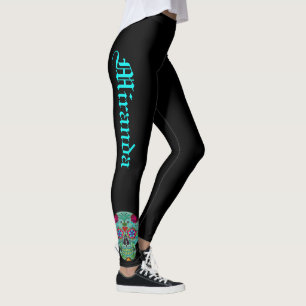 Le crâne de sucre Leggings Journée noire des pan