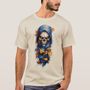 Le crâne et l'automne laisse T-shirt style tatouag