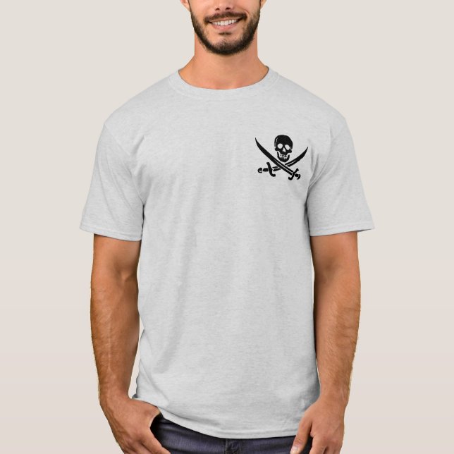 Le crâne et les épées à Arr est T-shirt de pirate (Devant)