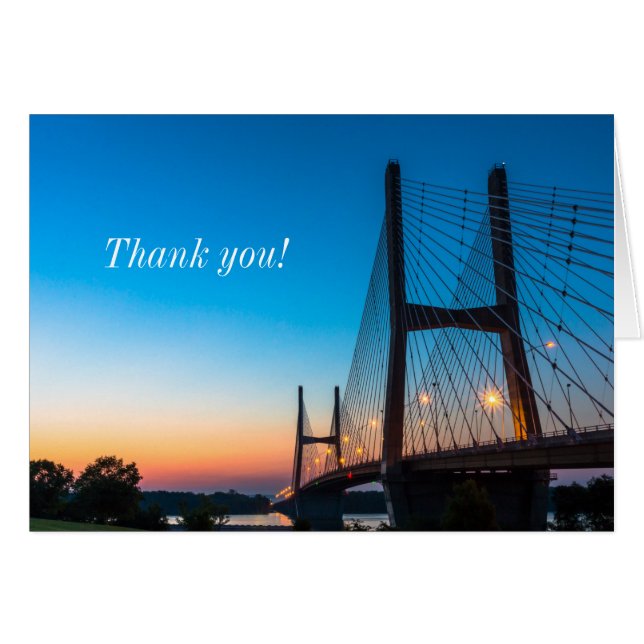 Le crépuscule du Carte pour notes Merci du pont Bi (Devant Horizontal)