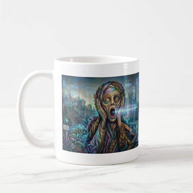 "Le Cri Cybernétique" - Mug d'art biomécanique (Gauche)