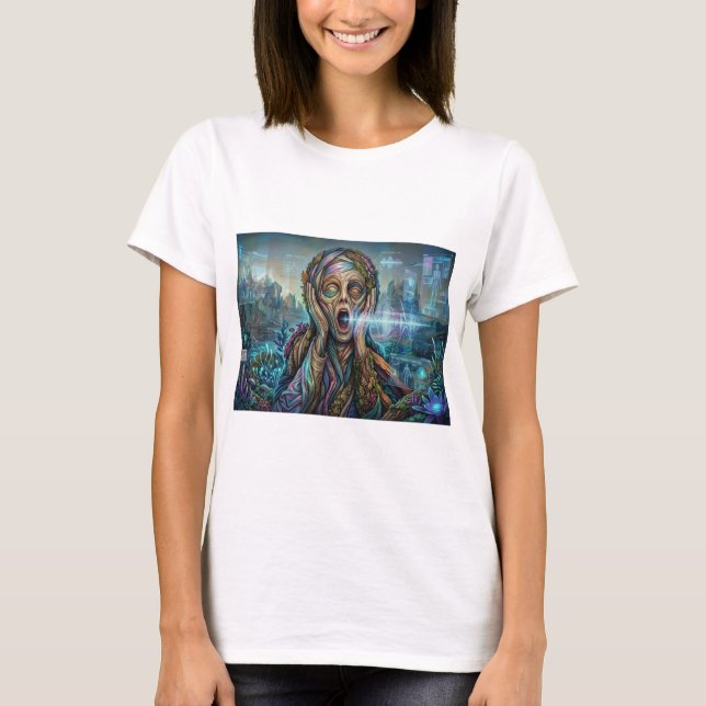Le Cri Cybernétique – T-Shirt pour Dames (Devant)