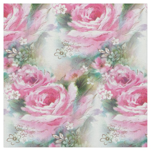 Le cru a inspiré le tissu rose de roses (Fermer)
