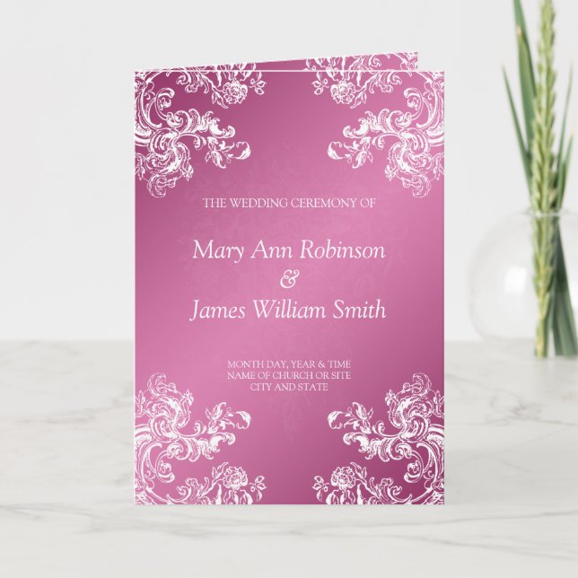 Le cru de programme de mariage tourbillonne le (Devant)