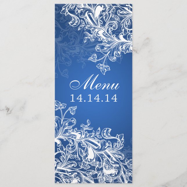 Le cru élégant de menu de mariage tourbillonne (Devant)