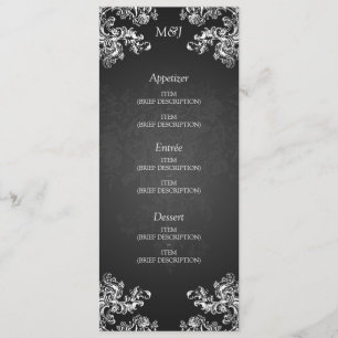 Le cru élégant de menu de mariage tourbillonne le
