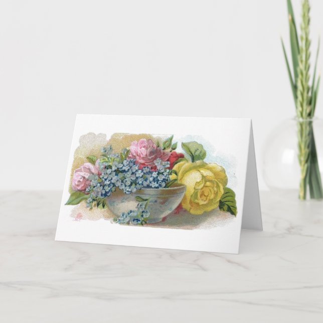 Le cru m'oublient pas carte de voeux de roses (Devant)