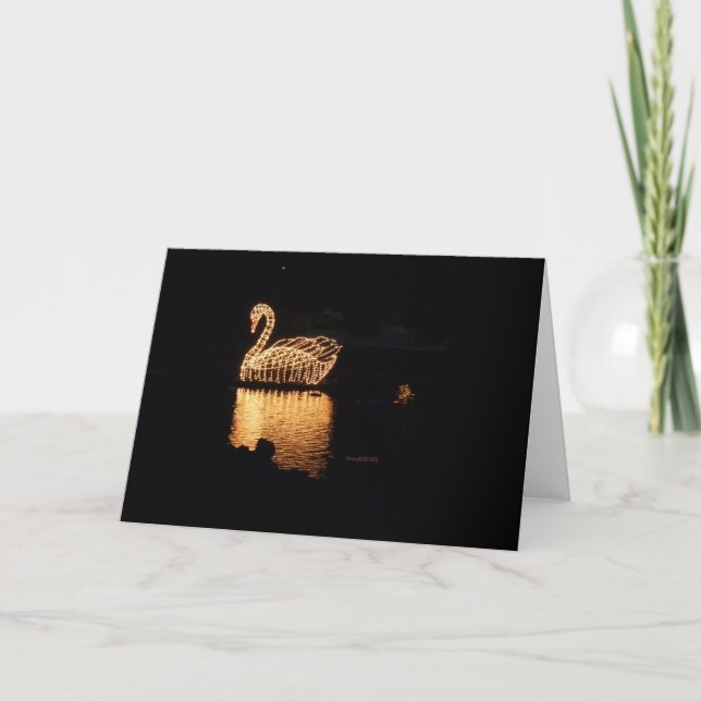 Le cygne allume la carte de voeux (Devant)