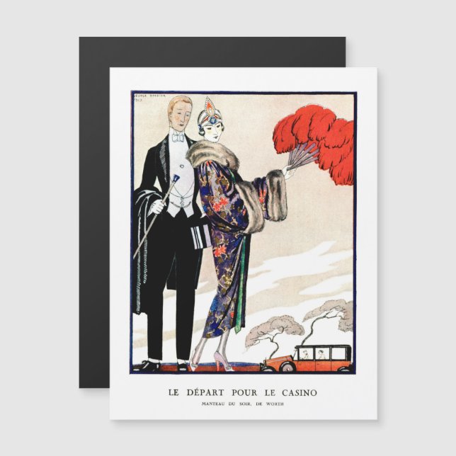 Le départ pour le casino par George Barbier (Devant / Derrière)