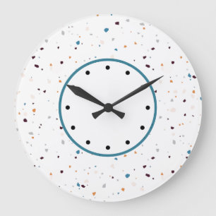 Le designer Terrazzo Look Cuisine Murs Horloge