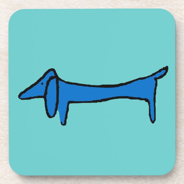 Le Dessous de verre de Chien de Dachshund Bleu (Devant)