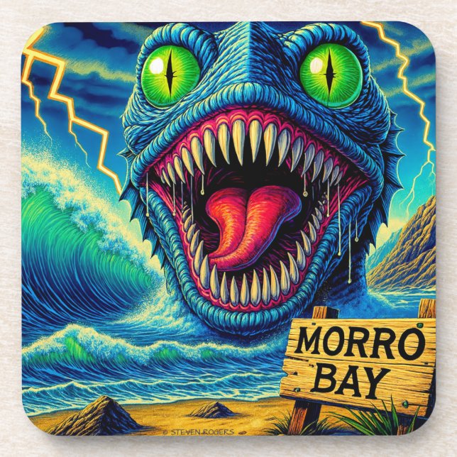 "LE DESSOUS DE VERRE MONSTRE MORRO BAY". (Devant)