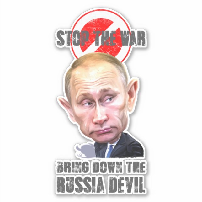 Le diable russe | Autocollant 8 po x 8 po (Devant)