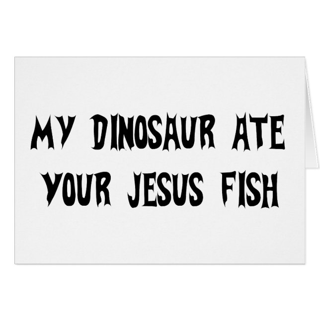 Le dinosaure mange des poissons de Jésus (Devant horizontal)