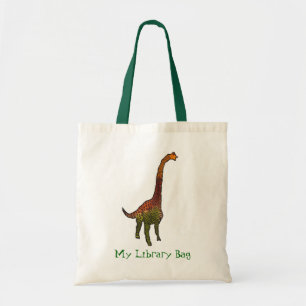 Le dinosaure mignon badine le sac de bibliothèque
