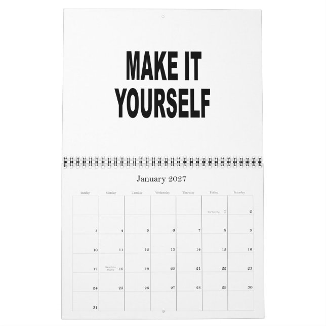 Le do-it-yourself créent votre propre calendrier (Jan 2027)