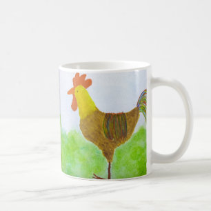 Le double de coq a dégrossi tasse de café