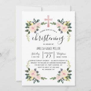 Le doux rougissent invitation moderne florale de
