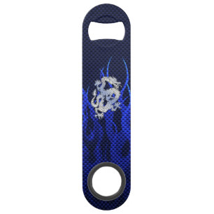 Le dragon en chrome aiment des styles bleus de