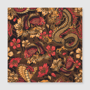 Le dragon japonais koi motif.