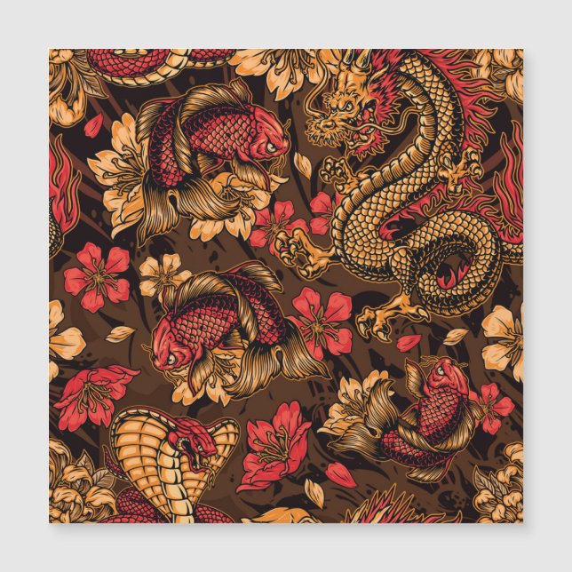 Le dragon japonais koi motif. (Devant)