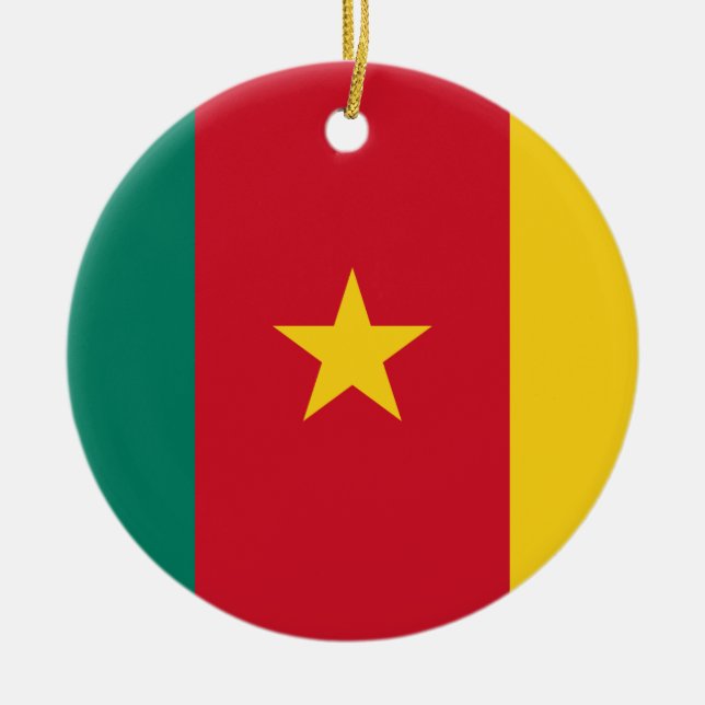 Le drapeau camerounais Ornement en céramique (Devant)