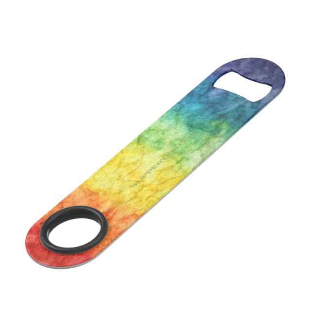 Le drapeau tie-dyé de SlipperyJoe arc-en-ciel pres (Devant angulaire)