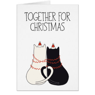 Le Draped de Cat dans la carte de Christmas
