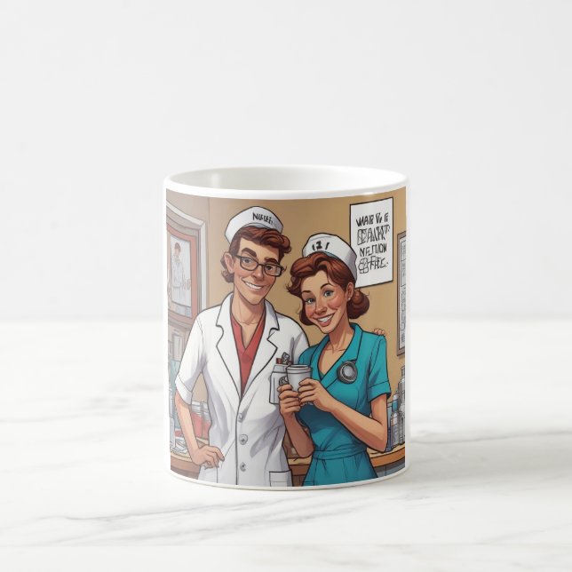 Le duo dynamique : Infirmière et docteur Mug (Centre)