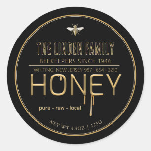 Le Étiquette de miel de l'agriculteur avec l'abeil