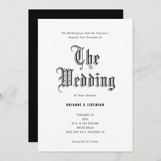 Le Faire-part de mariage Blackletter Mariage