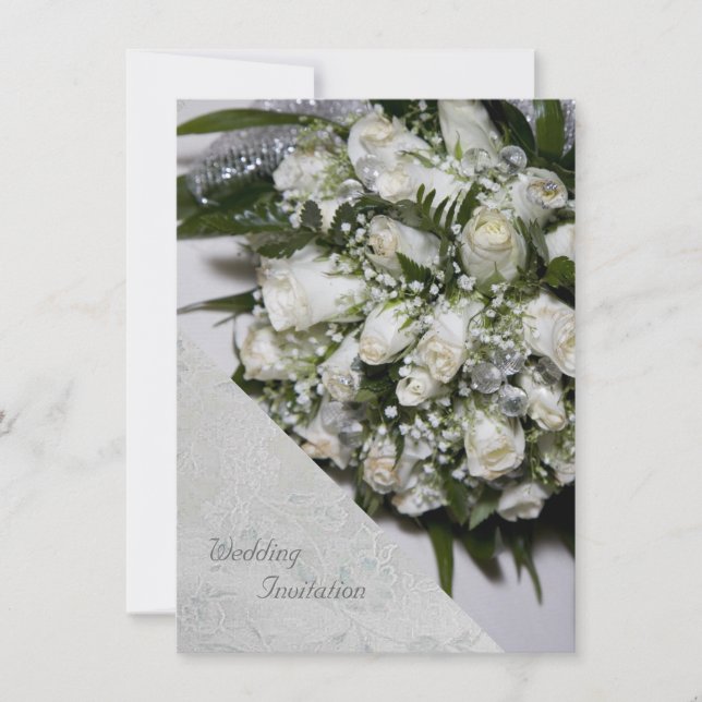 Le Faire-part de mariage du bouquet White Roses (Devant)