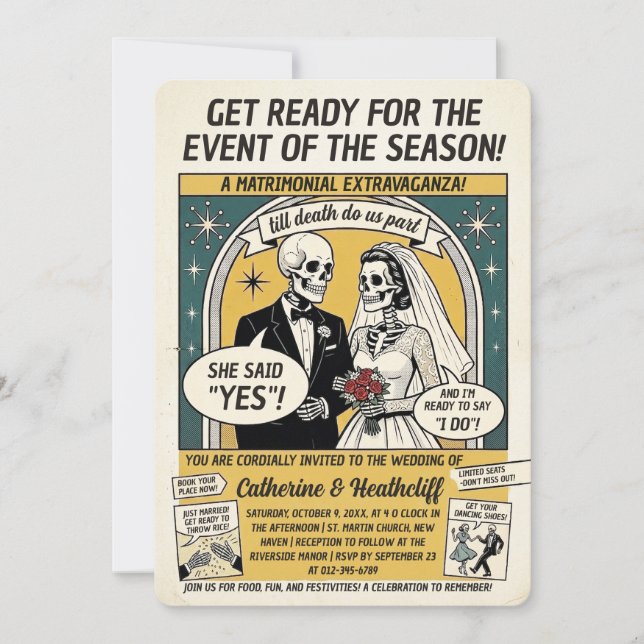 Le faire-part de mariage du Comicon Wedding Gazett (Devant)