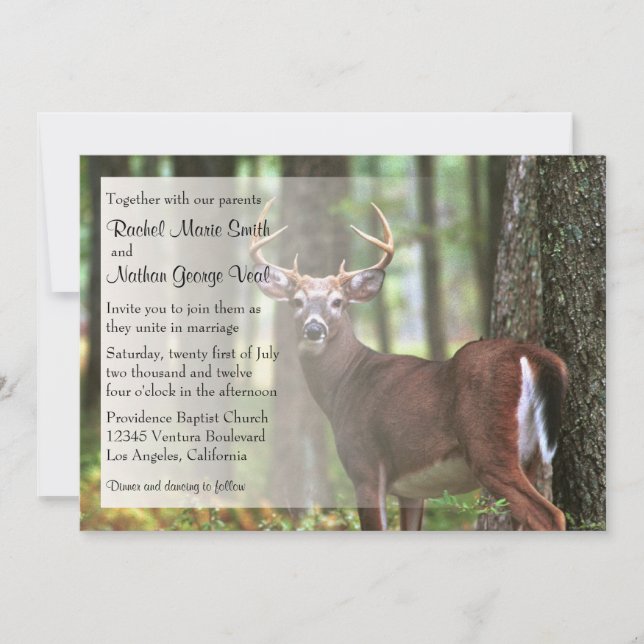 Le faire-part de mariage d'un chasseur (Devant)