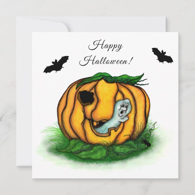 Le fantôme d'Halloween, chauve-souris, fantôme et  (Devant)