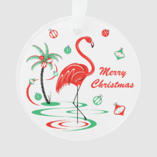 Le Flamant rose de Noël rouge Noël