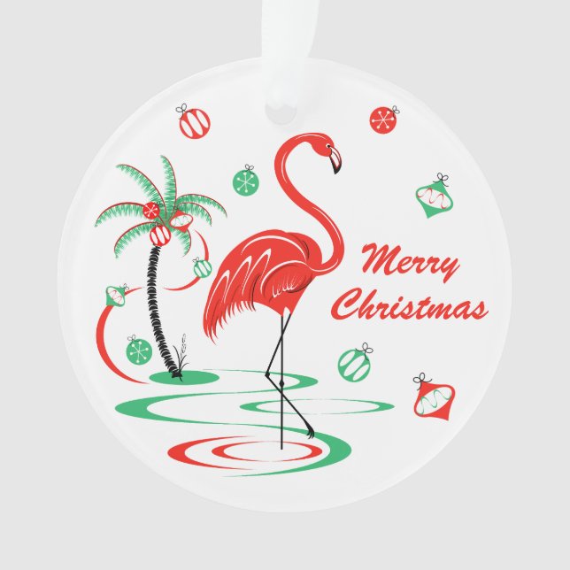 Le Flamant rose de Noël rouge Noël (devant)