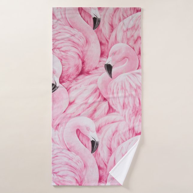 LE FLAMANT ROSE EST PARTOUT (Serviette de bain)