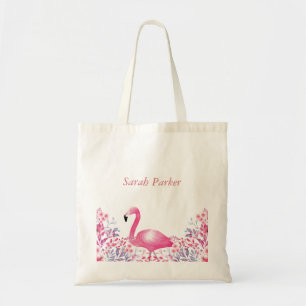 Le Flamant rose mignon badine le sac fourre-tout