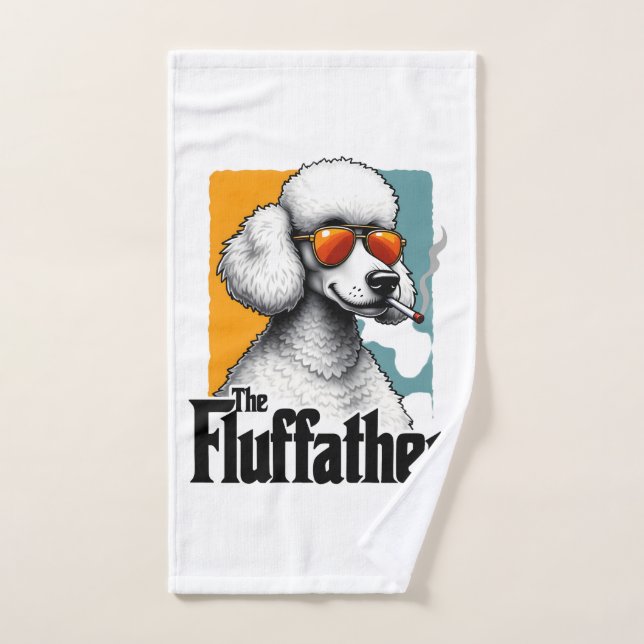 Le Fluffather Caniche Vintage Drôle de Chien Mafia (Serviette à main)