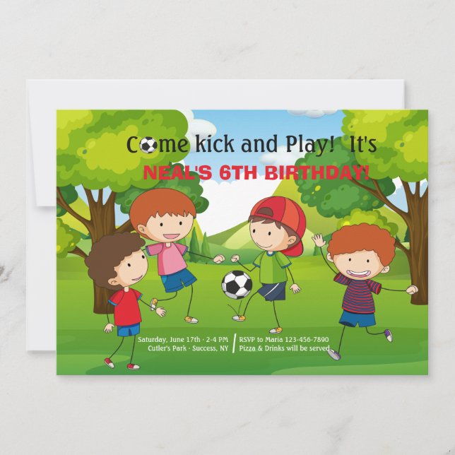 Le football dans le parc Invitation (Devant)