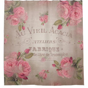 Le Français shabbychic vintage de rideau en douch