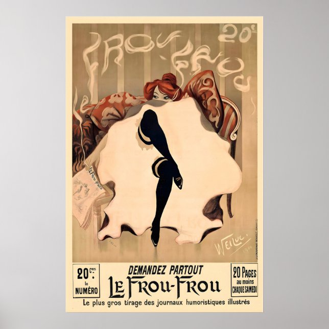 Le Frou-Frou 1900 affiche vintage Art Nouveau (Devant)